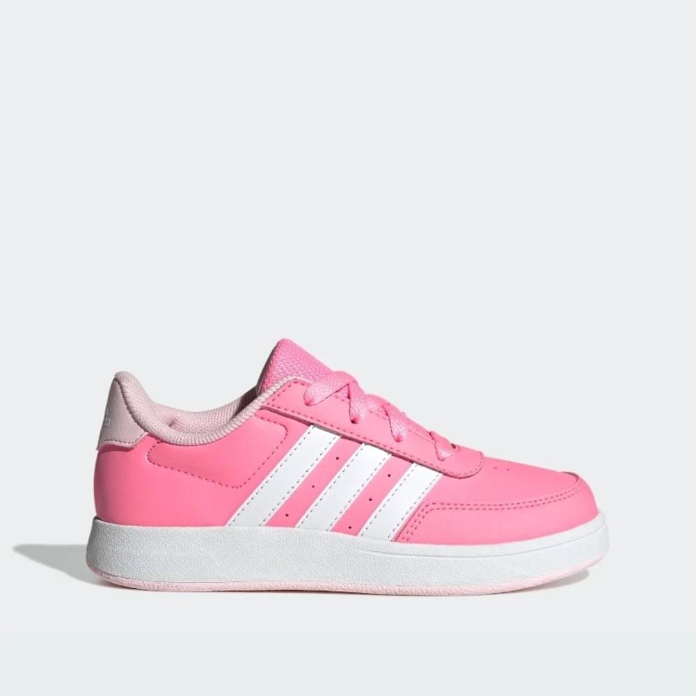 Adidas Breaknet Lifestyle Court Girls Pink & White Lace Sneakers - Picture 1 of 11
